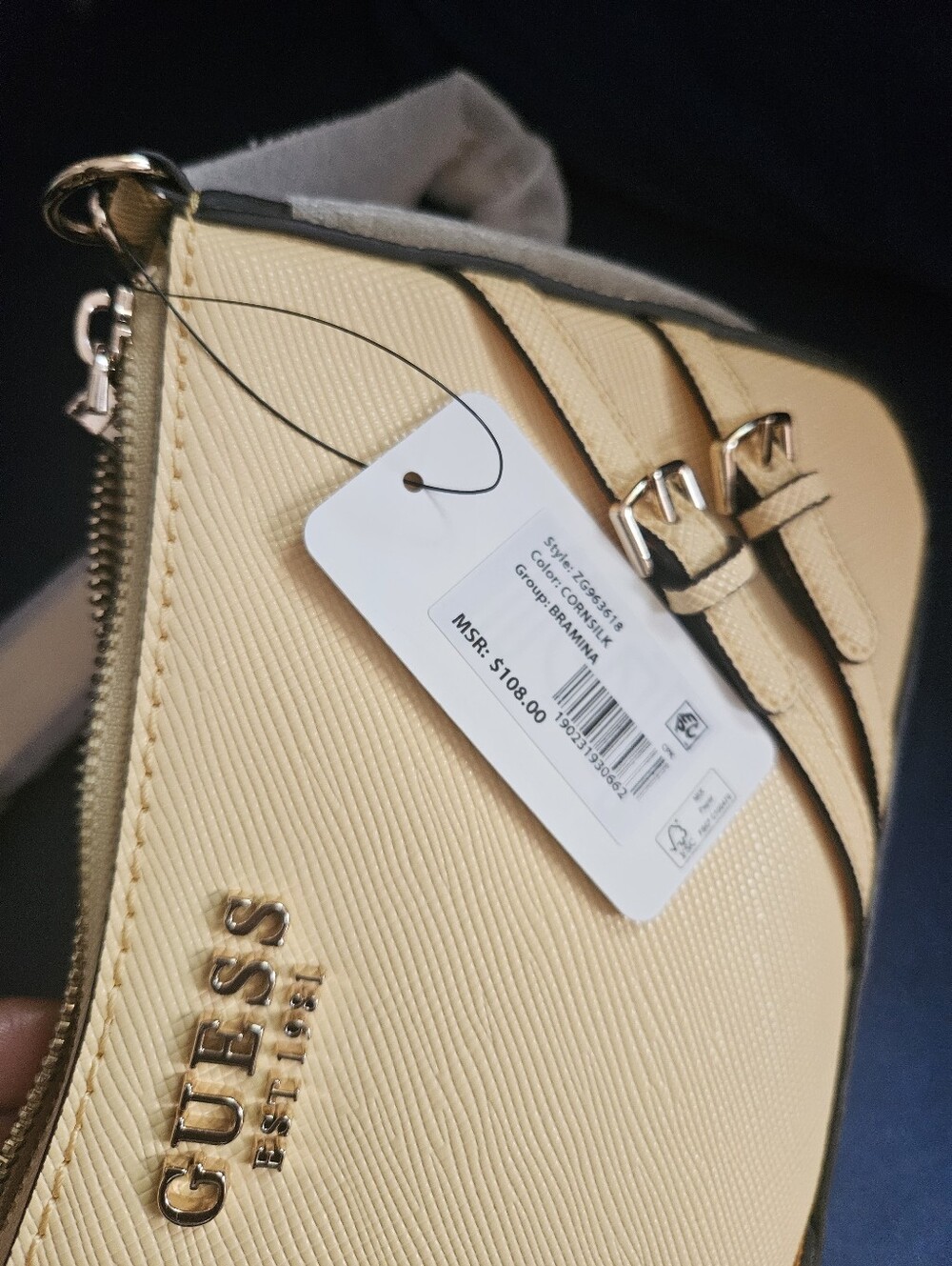 GUESS Bramina Shoulder Bag Yellow - Picture 2 of 7